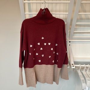 Gorgeous Heart motif Tracy Porter tunic sweater O/S
